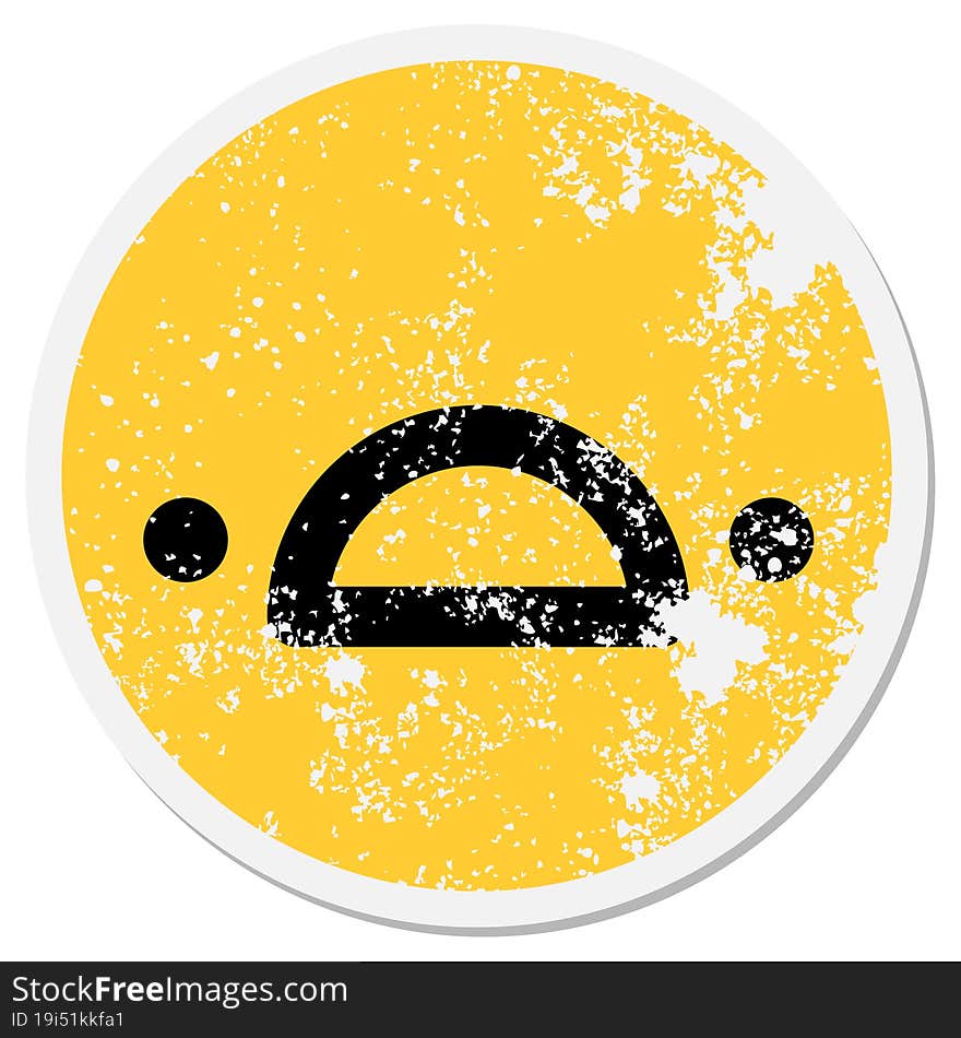 Simple Unhappy Face Circle