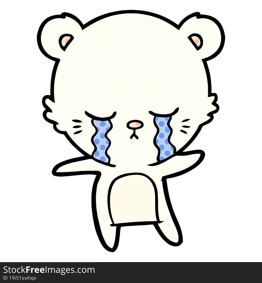 crying cartoon polarbear. crying cartoon polarbear