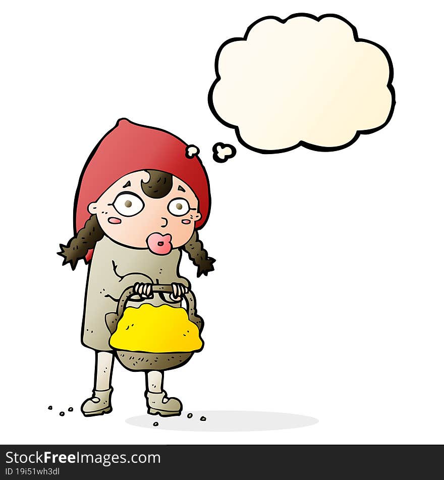 little red riding hood cartoon with thought bubble