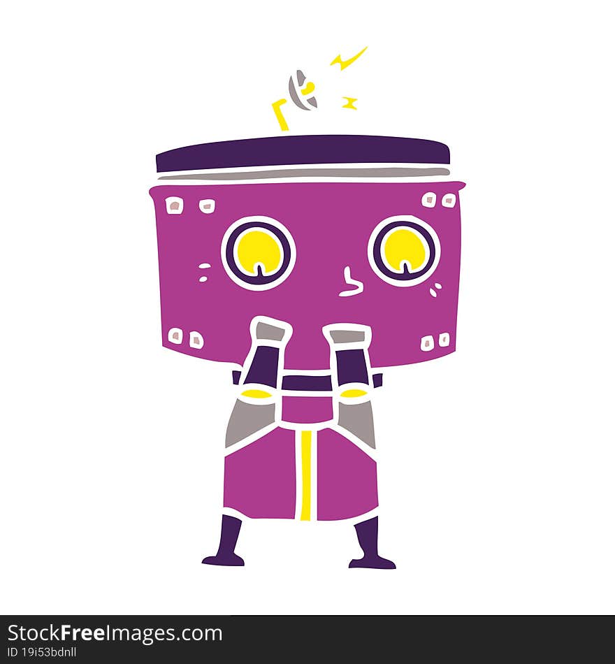 flat color style cartoon robot