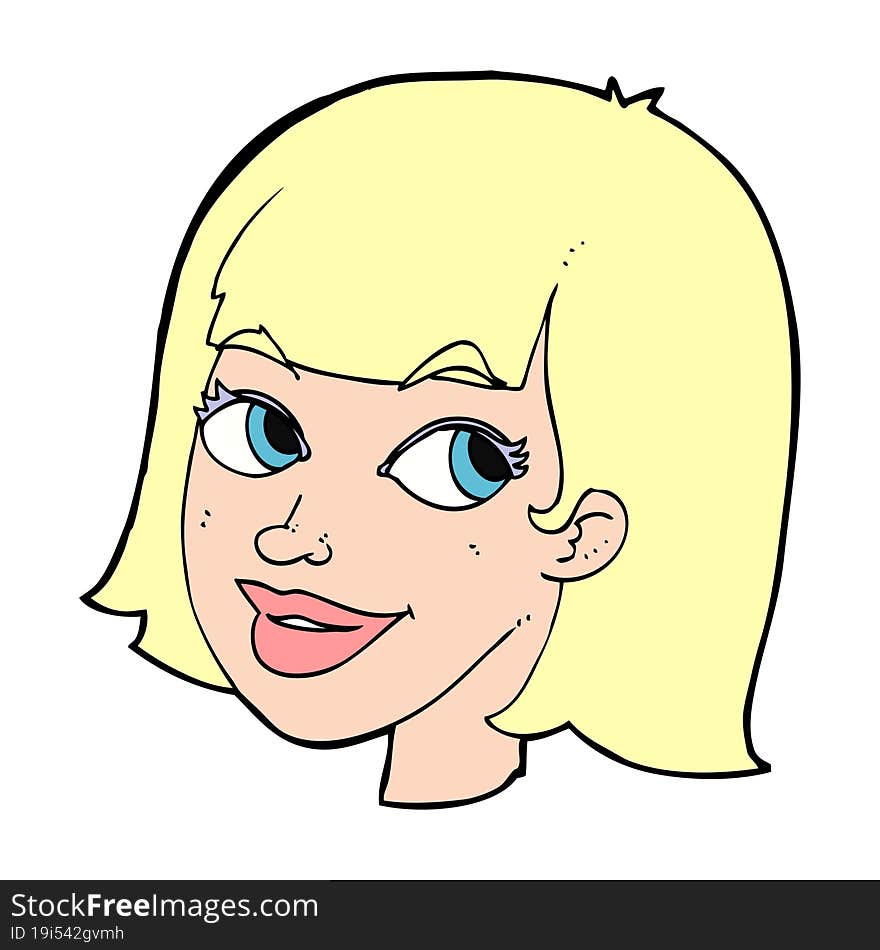 Cartoon Happy Female Face