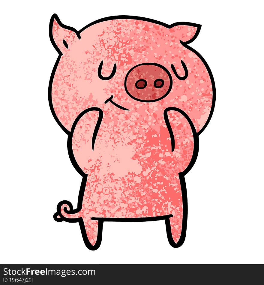 happy cartoon pig. happy cartoon pig