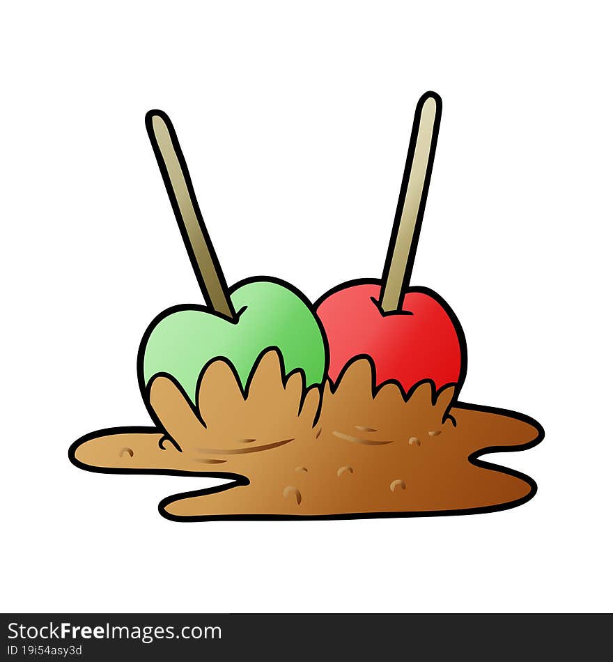 cartoon toffee apples. cartoon toffee apples