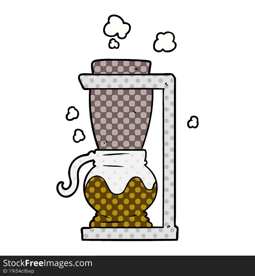 cartoon filter coffee machine. cartoon filter coffee machine