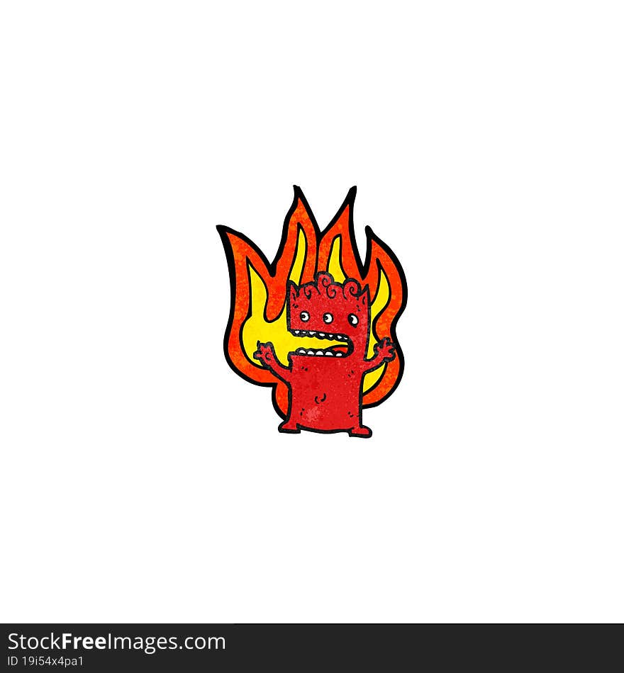 flaming little devil cartoon