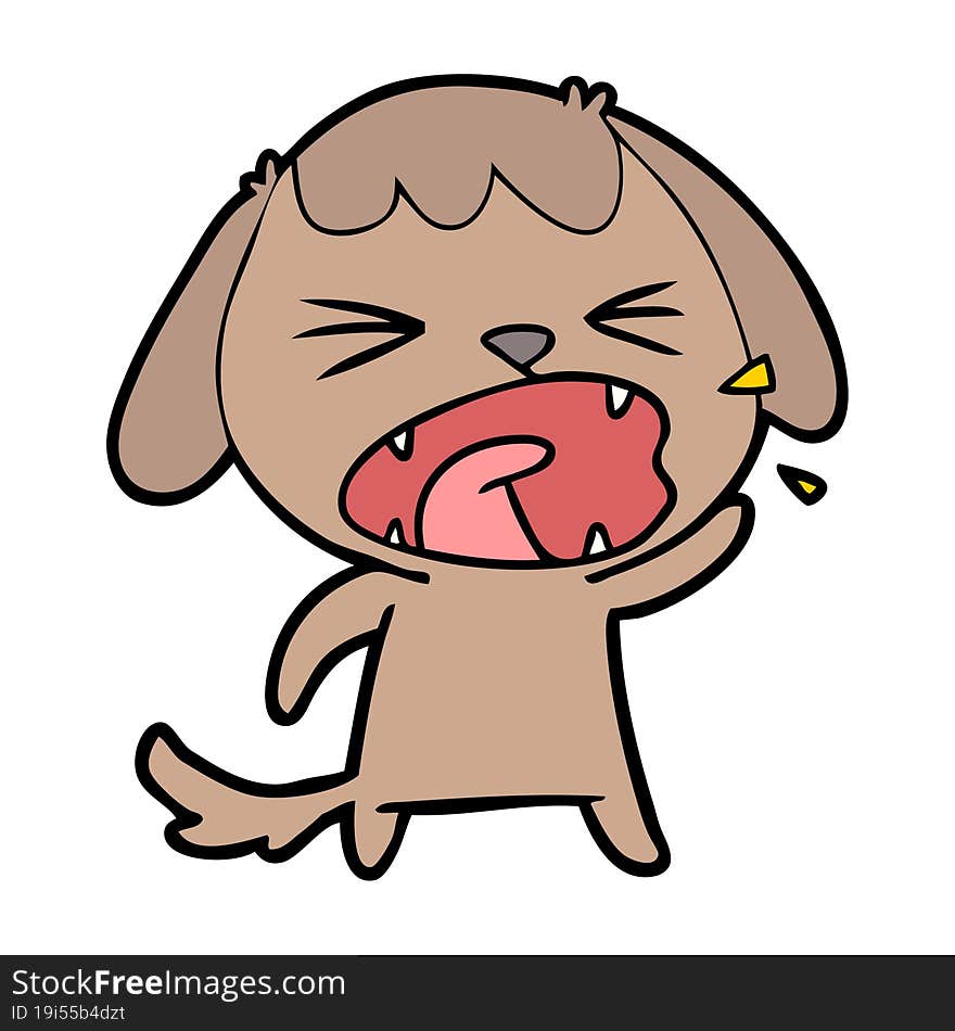 cute cartoon dog barking. cute cartoon dog barking