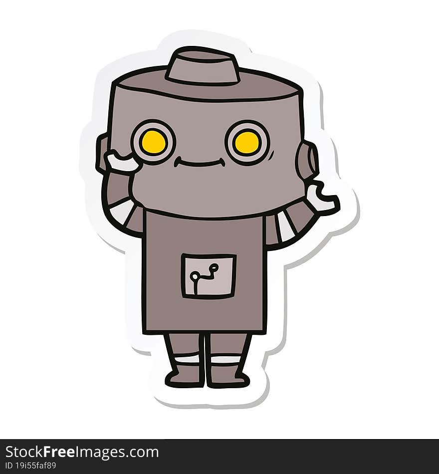 sticker of a cartoon robot