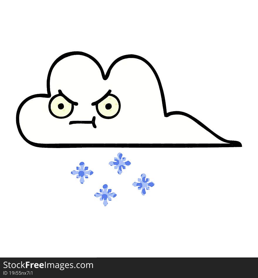 comic book style cartoon snow cloud