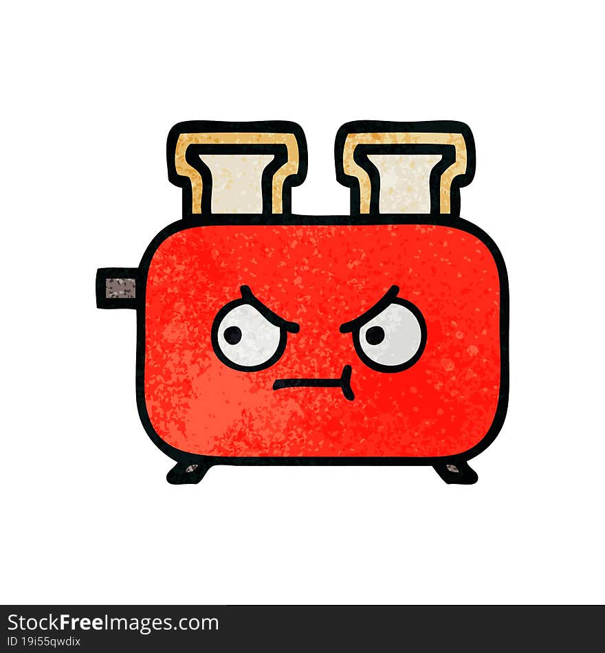 retro grunge texture cartoon of a of a toaster