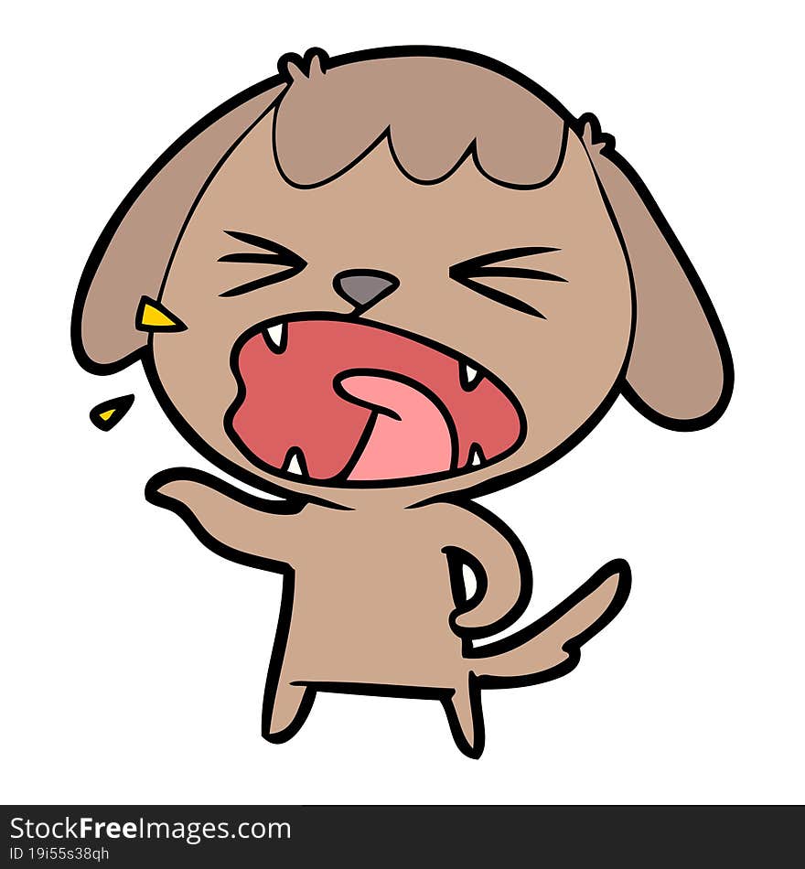 cute cartoon dog barking. cute cartoon dog barking