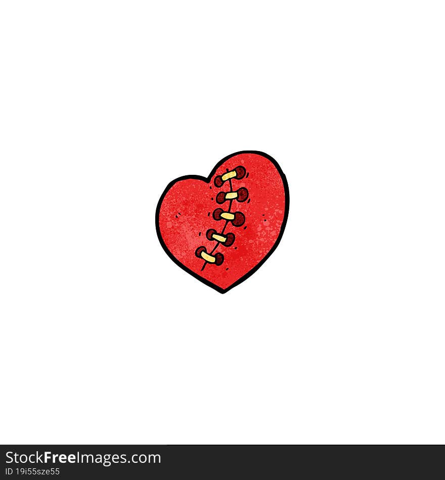 Stitched Heart Cartoon