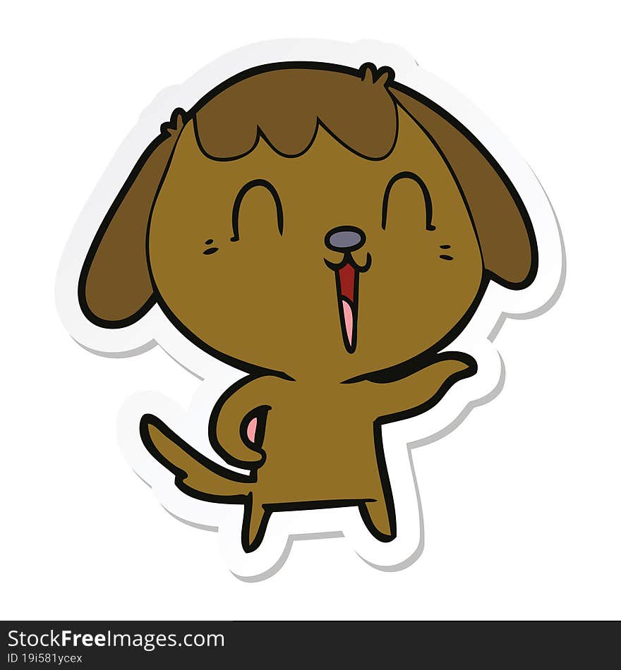 sticker of a cartoon dog