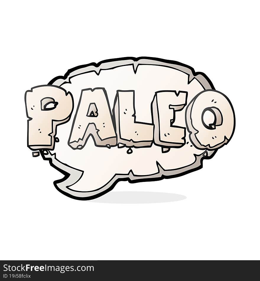 paleo freehand drawn cartoon sign. paleo freehand drawn cartoon sign