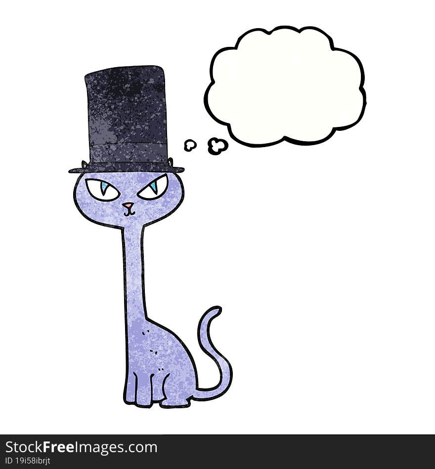 thought bubble textured cartoon posh cat