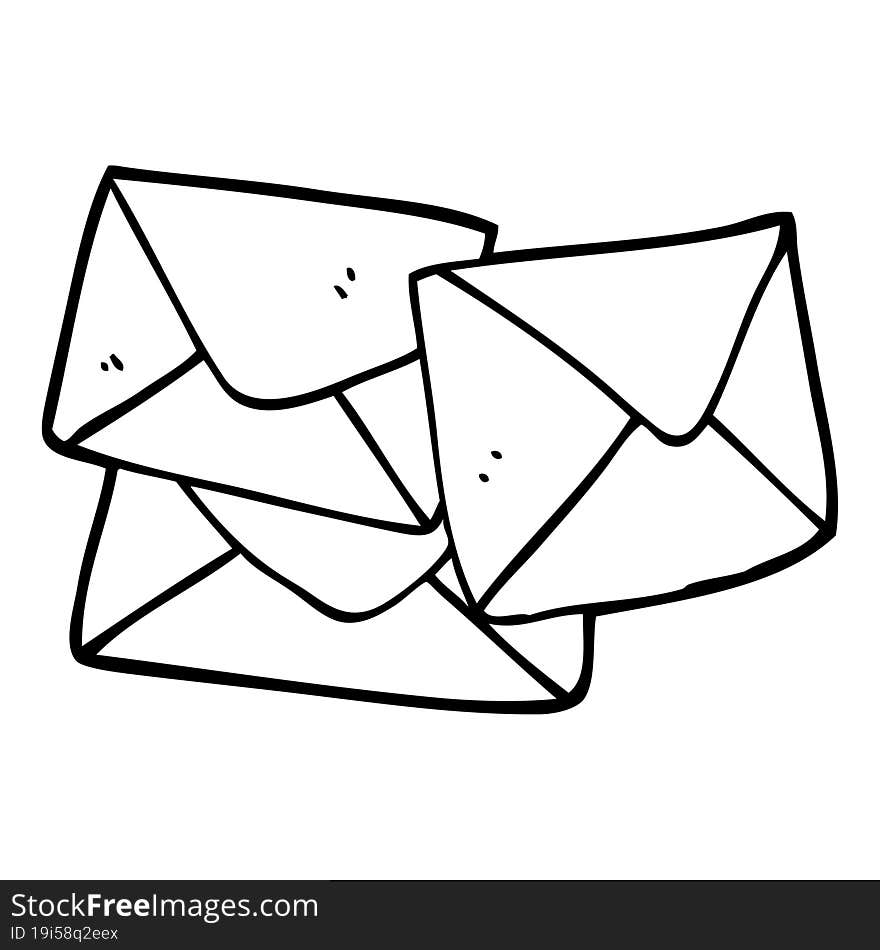 line drawing cartoon letter