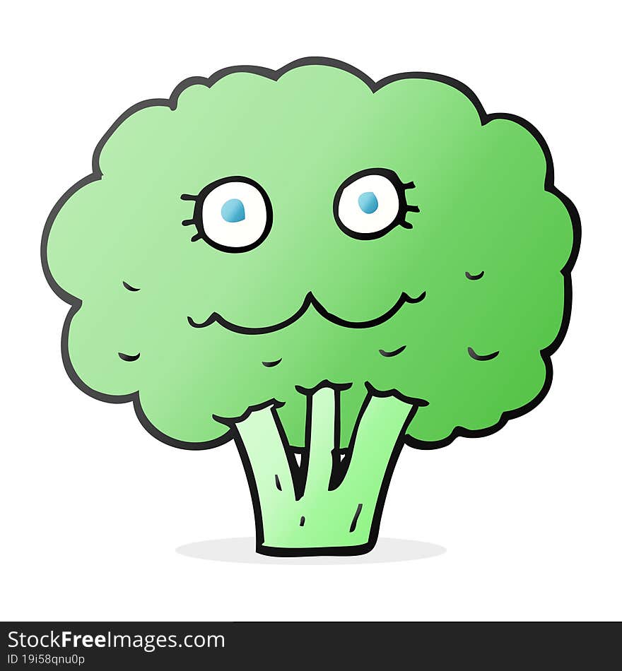 freehand drawn cartoon broccoli