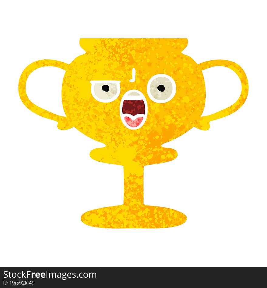 retro illustration style cartoon of a trophy