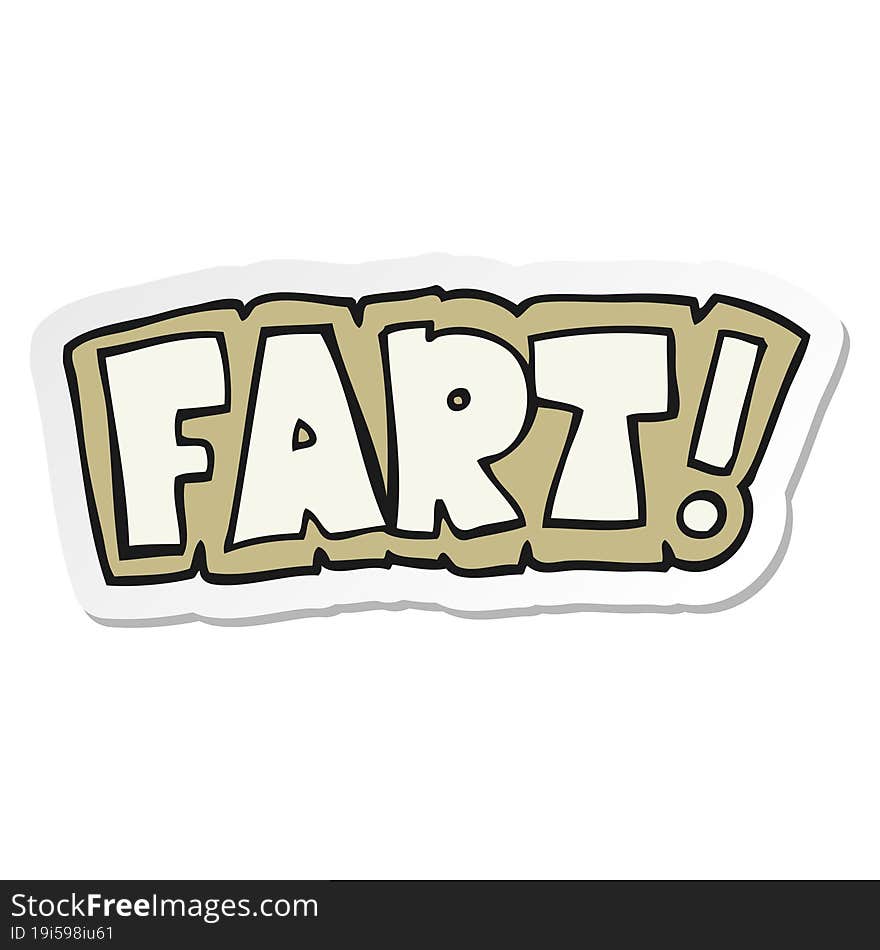 sticker of a cartoon fart symbol