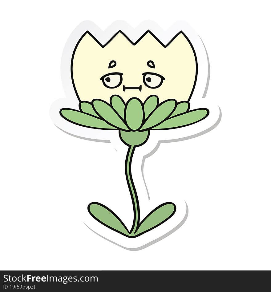 sticker of a cute cartoon flower