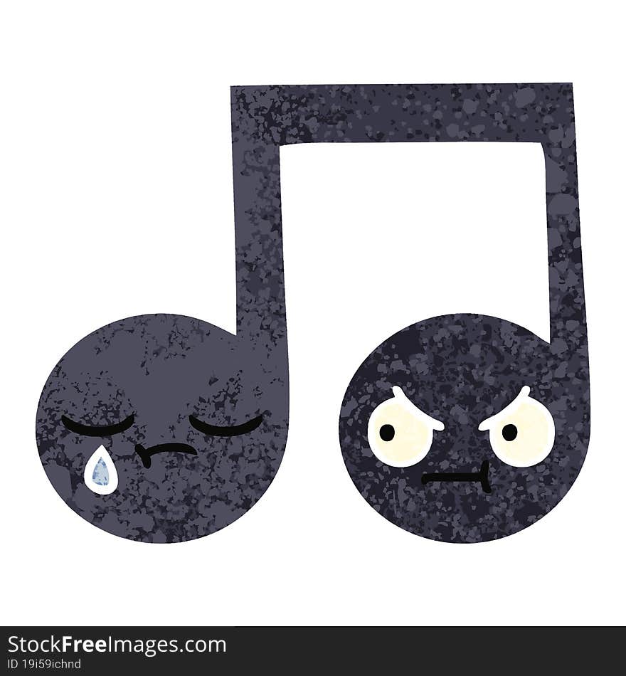 retro illustration style cartoon of a musical note