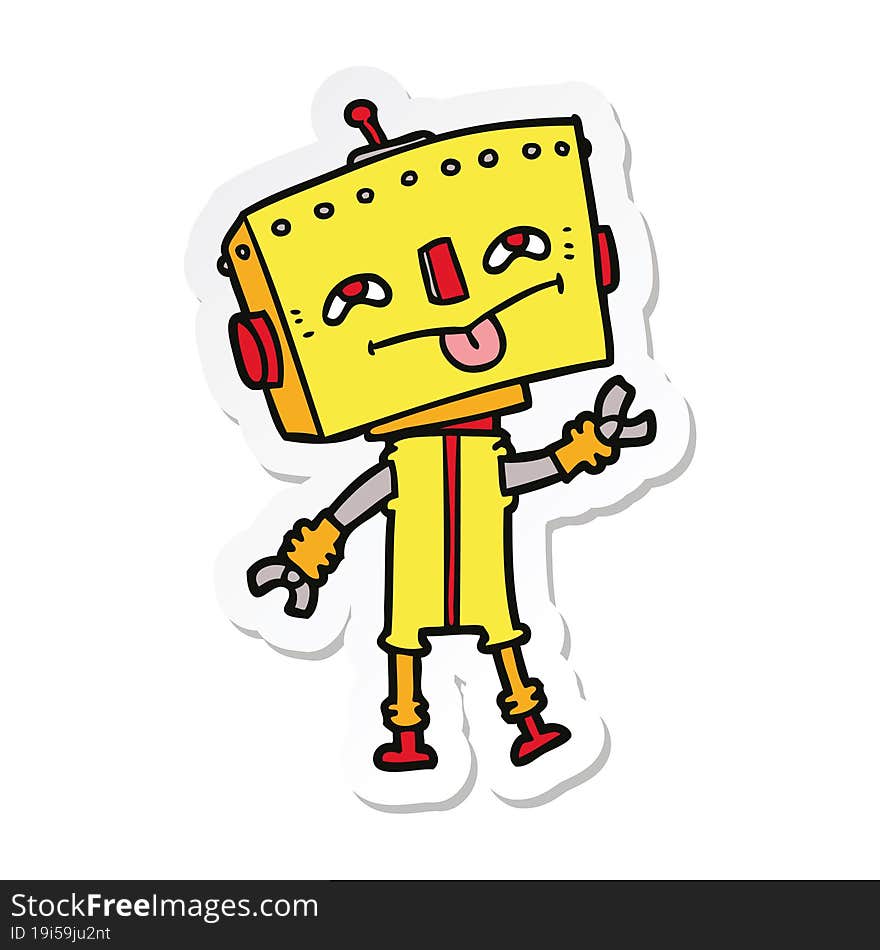 sticker of a cartoon robot