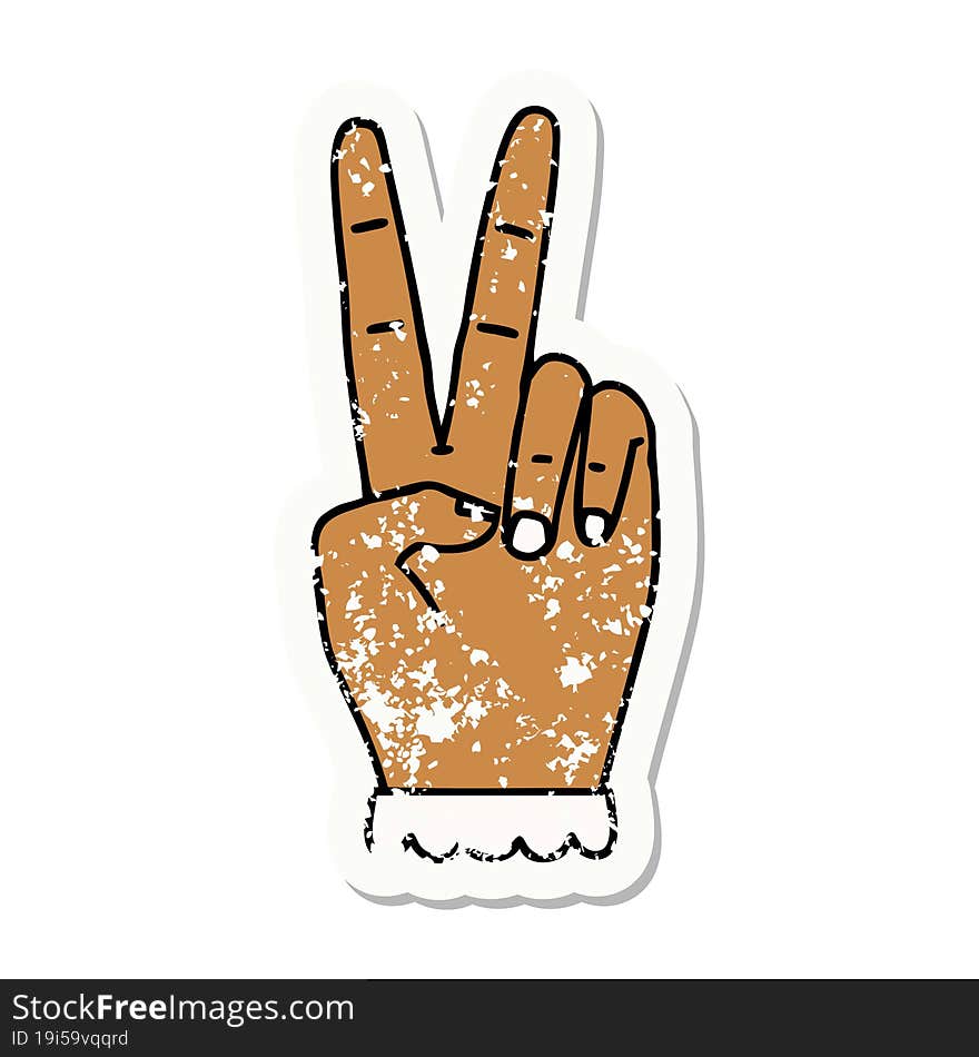 Peace Symbol Two Finger Hand Gesture Illustration