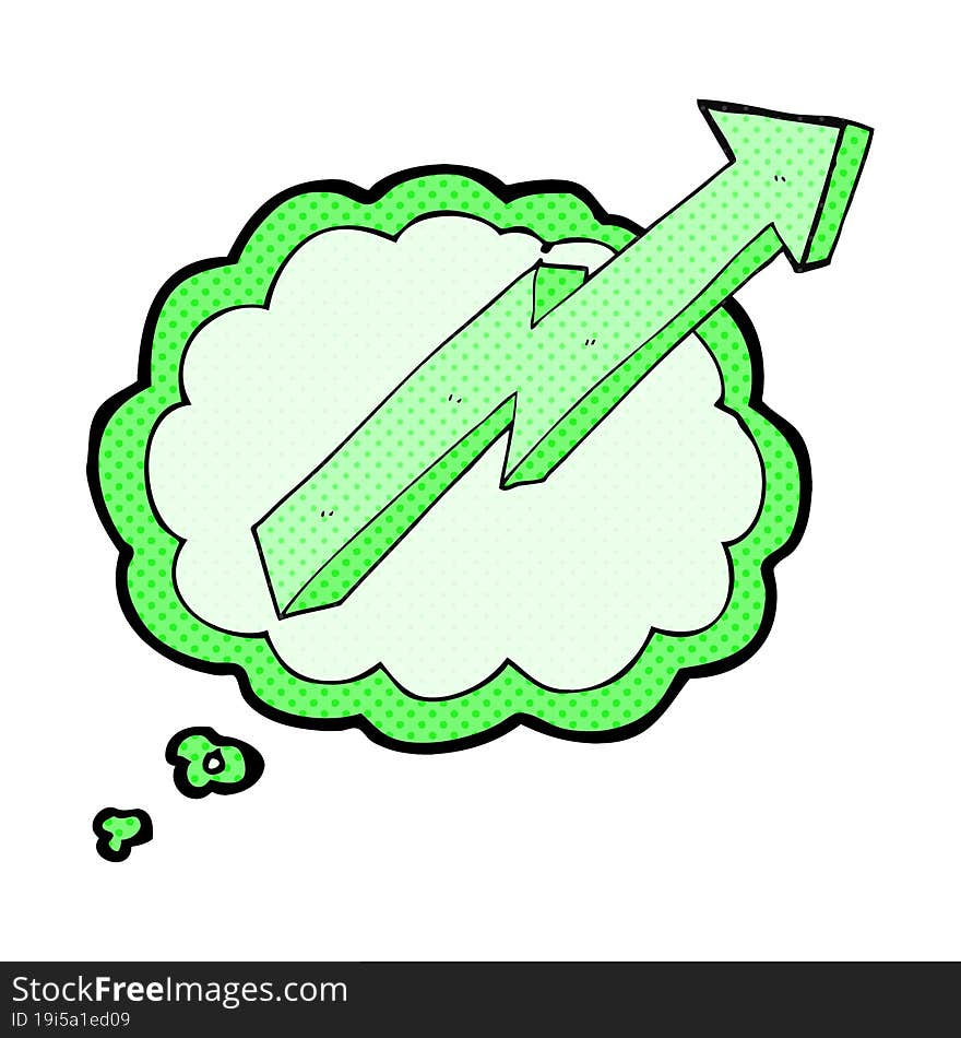 freehand drawn thought bubble cartoon arrow up trend