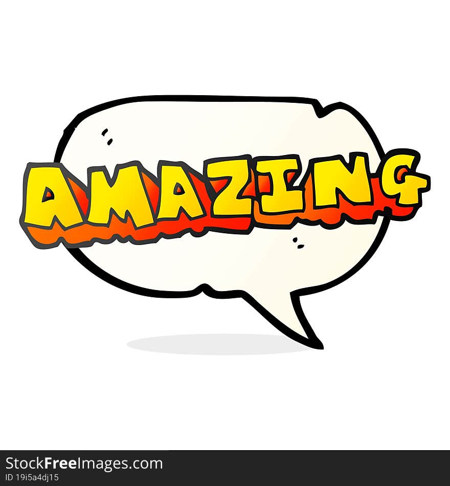 speech bubble cartoon amazing word