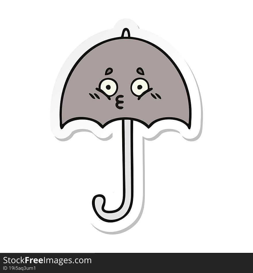 sticker of a cute cartoon umbrella