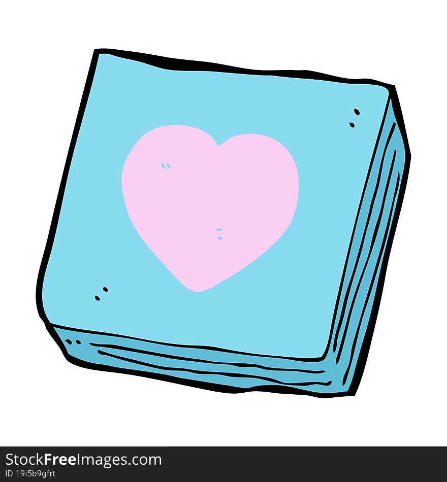 Cartoon Love Heart Notes Pad