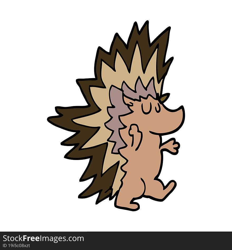 cartoon doodle spiky hedgehog