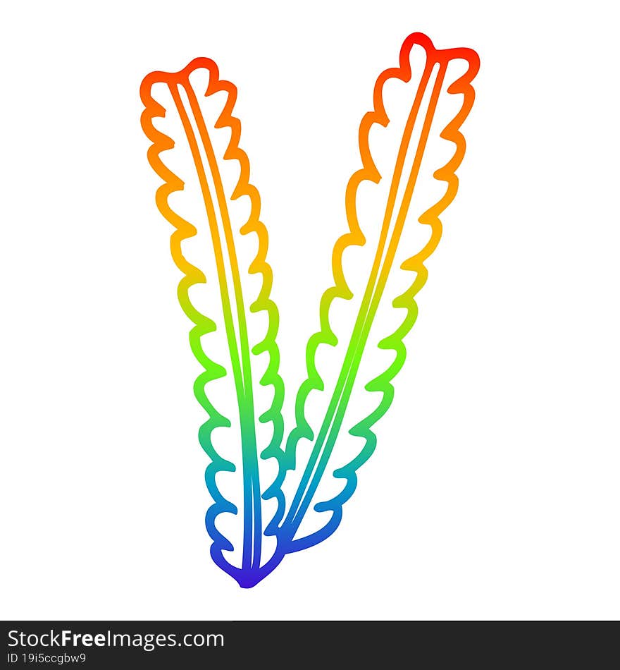 rainbow gradient line drawing cartoon strands of wheat