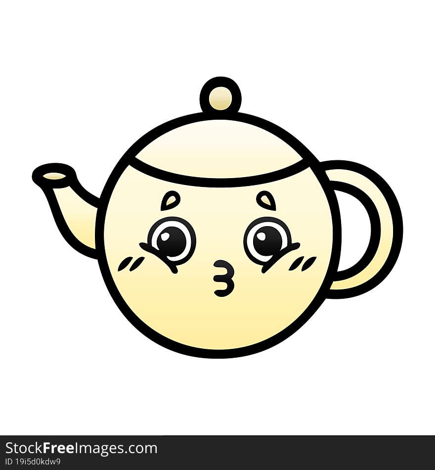 gradient shaded cartoon tea pot