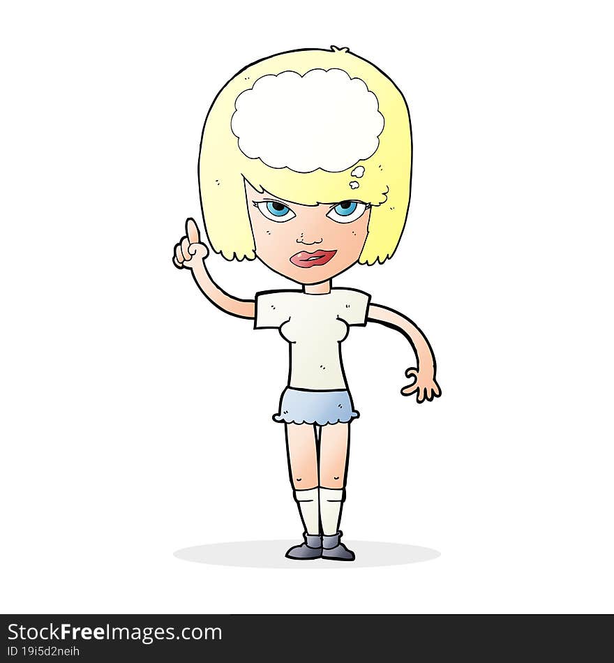 Cartoon Woman With Idea