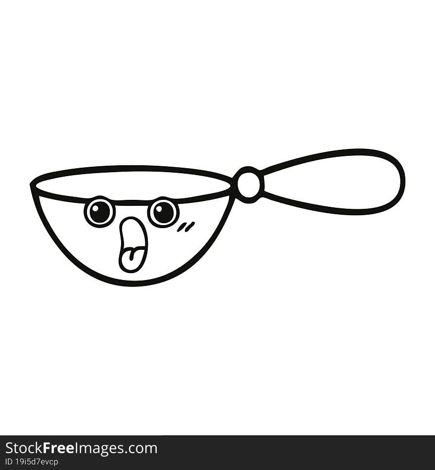 line drawing cartoon measuring spoon