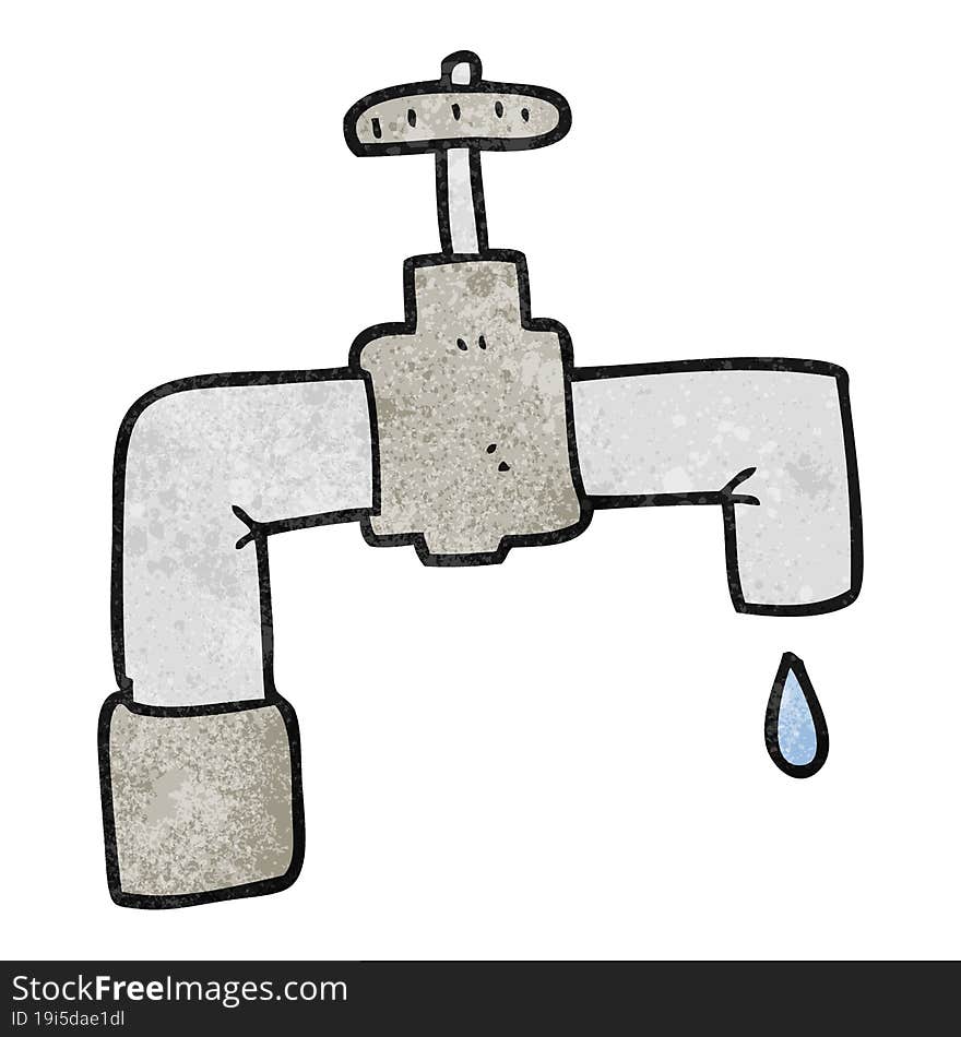 freehand textured cartoon dripping faucet