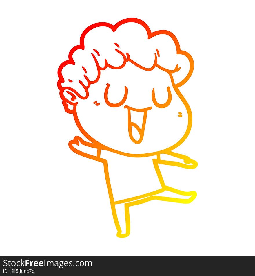 warm gradient line drawing dann cartoon man