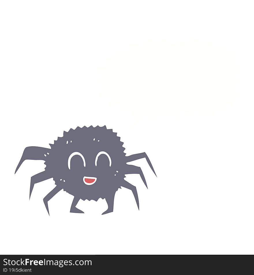 flat color illustration of a cartoon spider