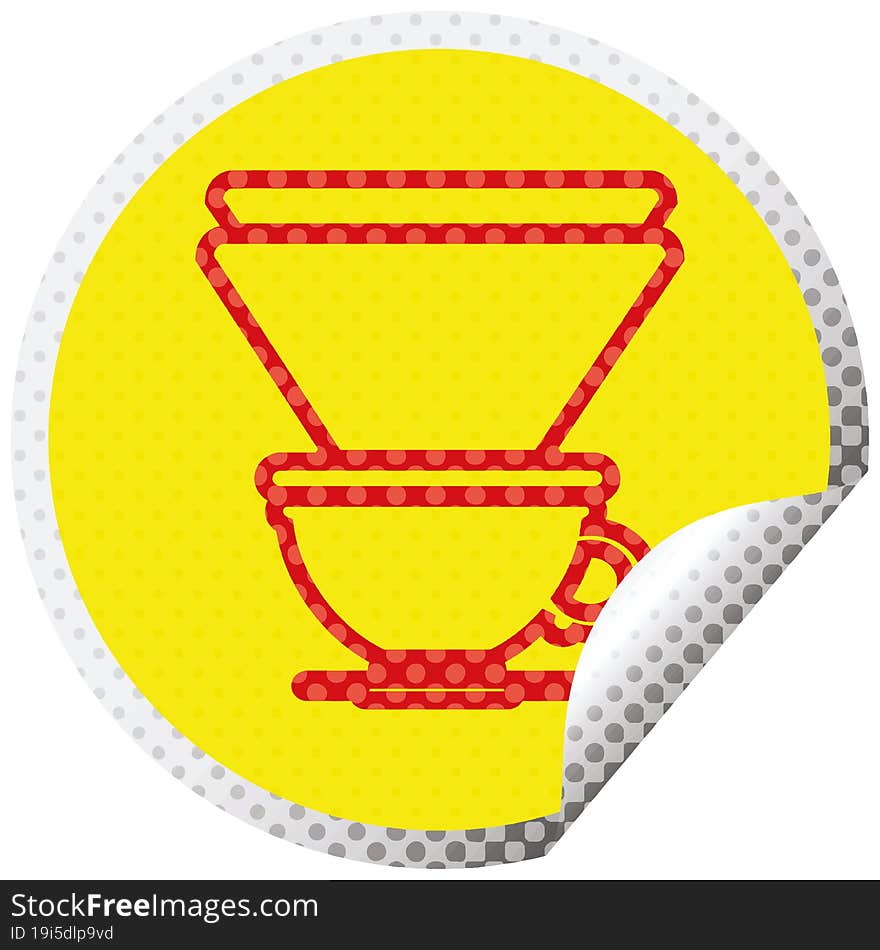 coffee filter cup circular peeling sticker