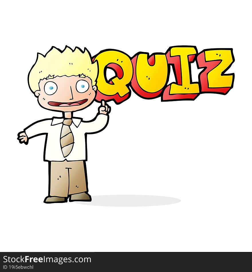 quiz sign cartoon