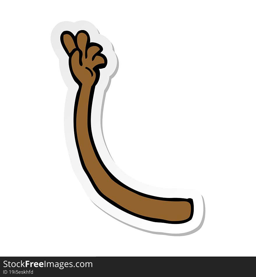 sticker of a cartoon arm