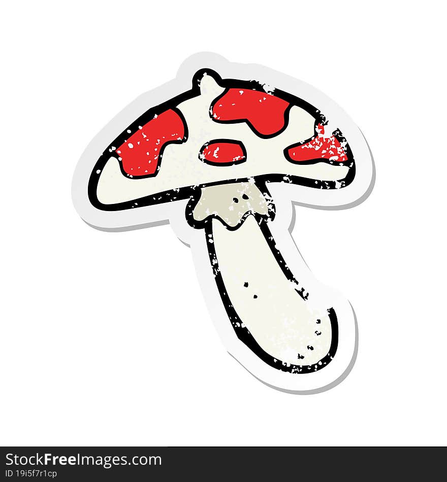 retro distressed sticker of a cartoon poisonous toadstool