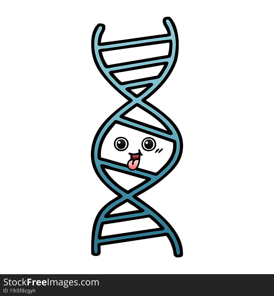 gradient shaded cartoon of a DNA strand