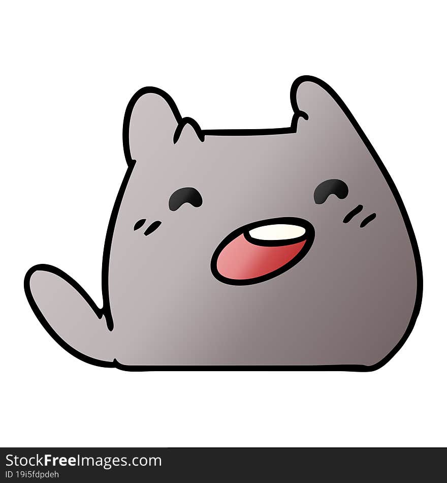 gradient cartoon of a kawaii cat