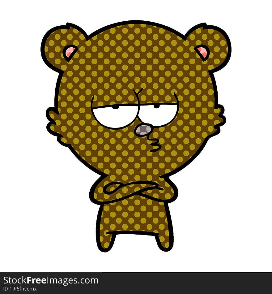 bored bear cartoon. bored bear cartoon