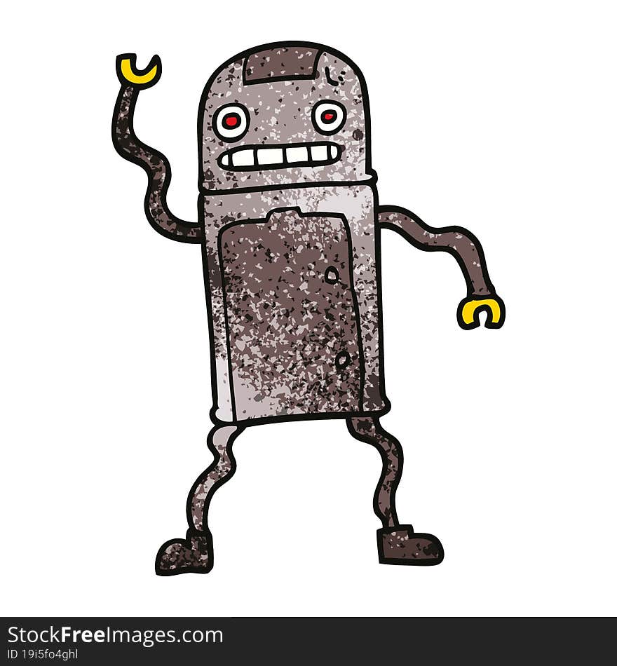 cartoon doodle robot