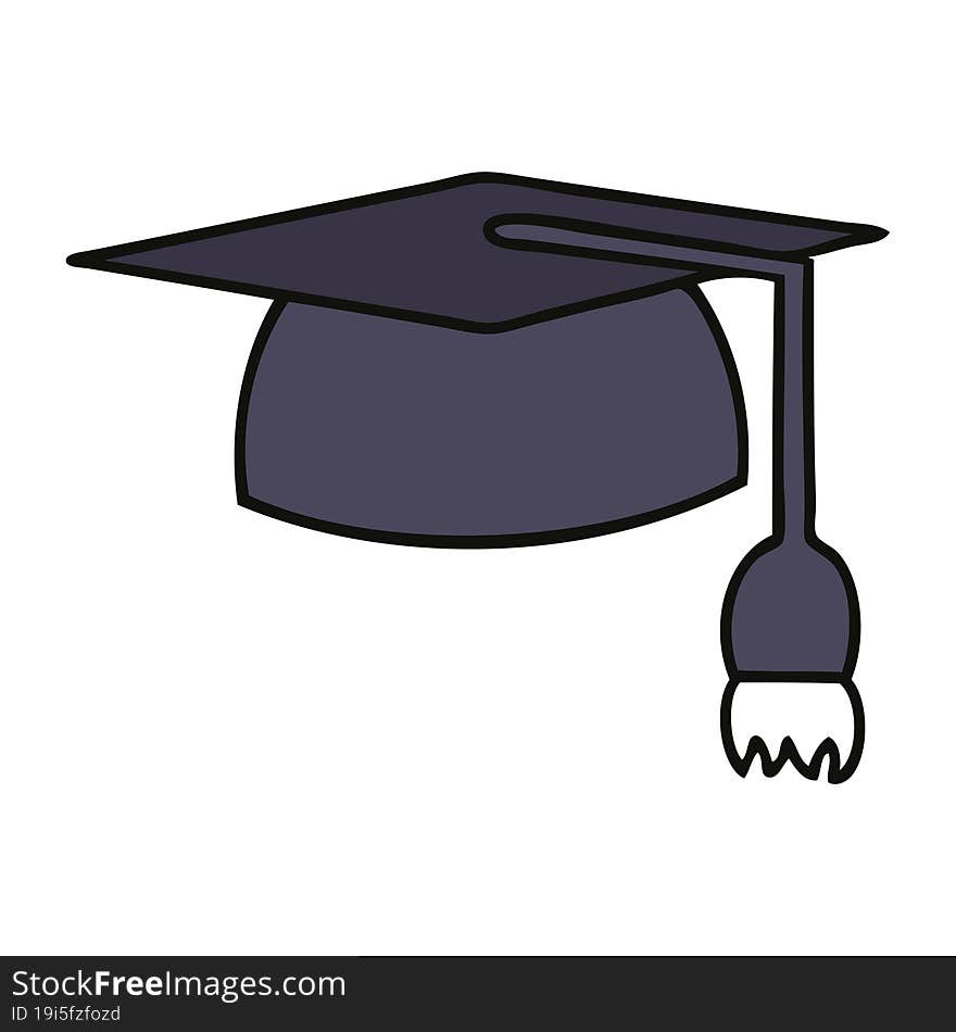 cute cartoon of a graduation hat. cute cartoon of a graduation hat