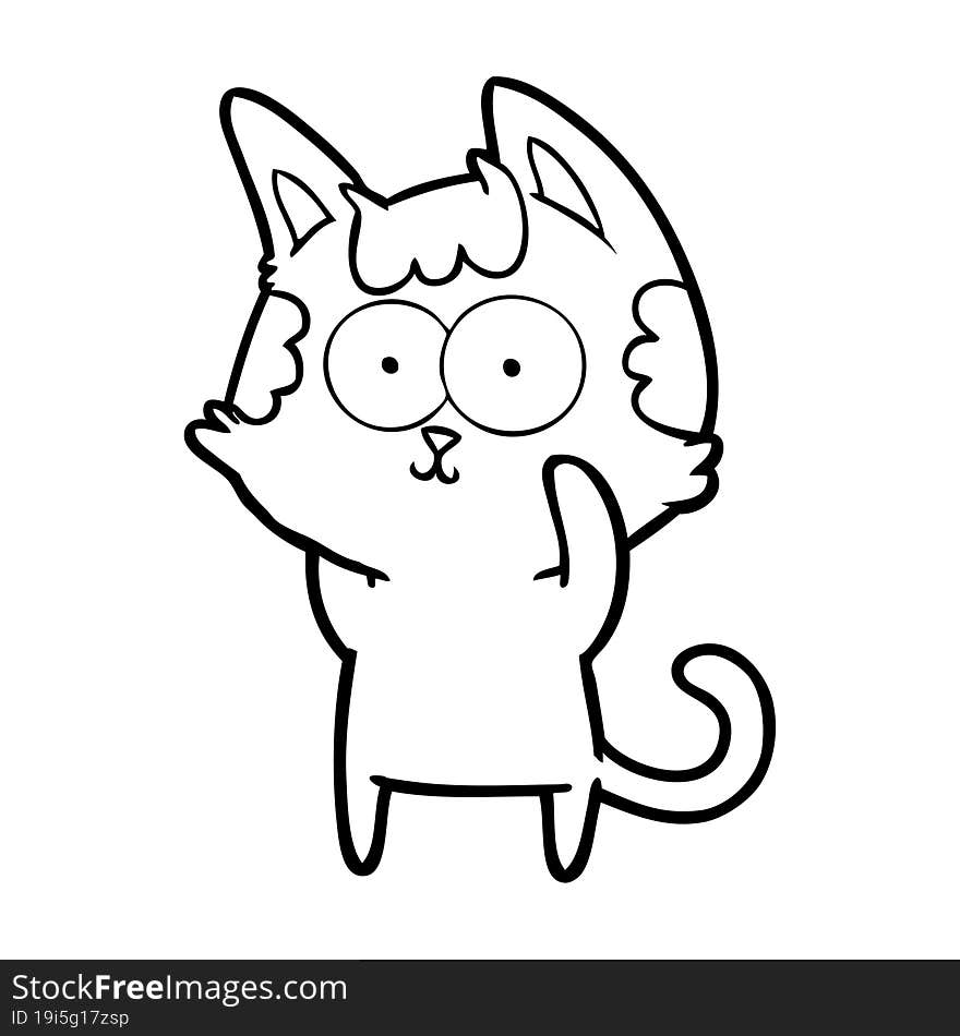 happy cartoon cat. happy cartoon cat