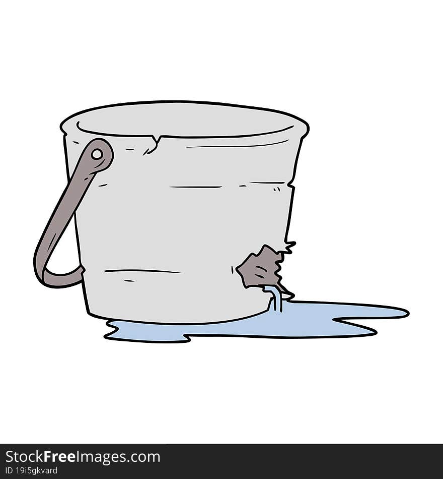 broken bucket cartoon. broken bucket cartoon