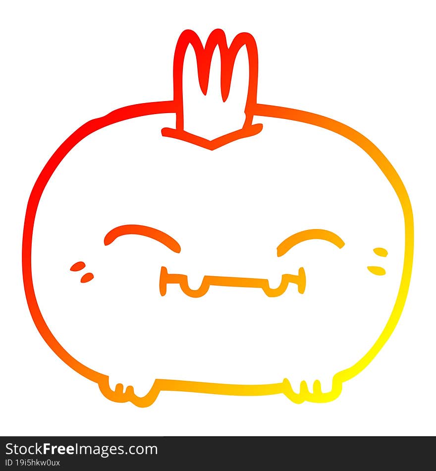 warm gradient line drawing cartoon happy root vegetable